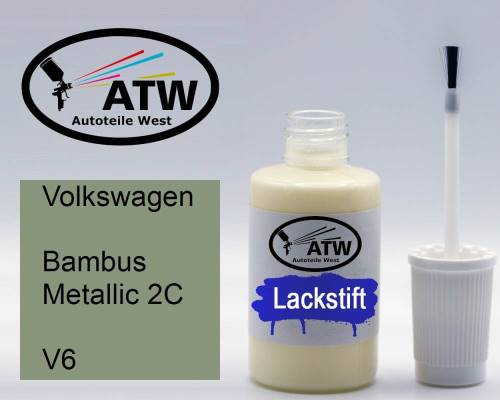 Volkswagen, Bambus Metallic 2C, V6: 20ml Lackstift, von ATW Autoteile West.